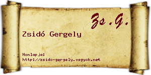 Zsidó Gergely névjegykártya